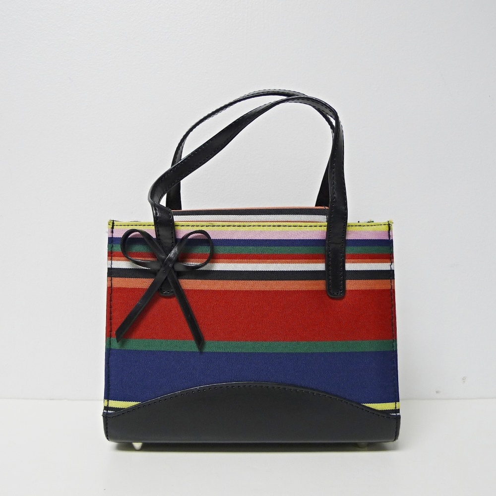 Multi-Color Stripe Double Handle Mini Bag - image 1